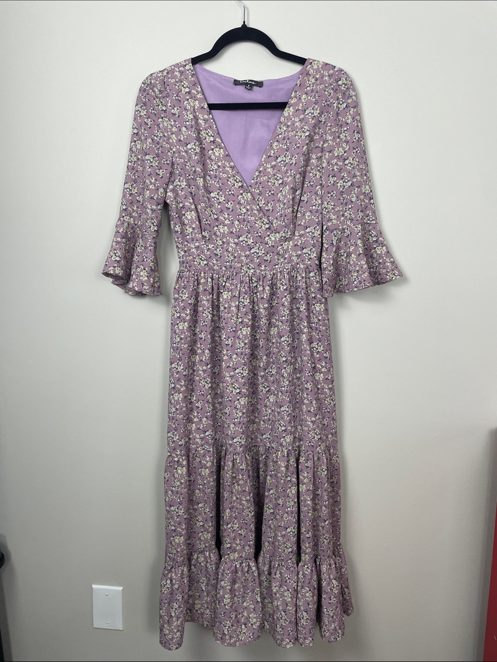 Lulus Floral Maxi Dress | Mauve Boho Maxi | Summer Wedding Guest | Small